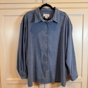 Vintage Casual Blue Button Down Shirt